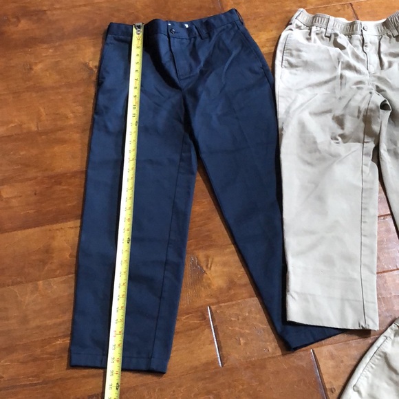 Boys 16 Lands End Chino Pants Shorts Uniform LOT Navy Blue Khaki Tan Chino - Picture 6 of 13